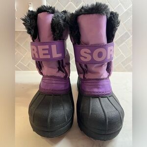 SOREL Snow Commander Winter Boot Girls Size 11 Gumdrop Purple Violet Boots P205